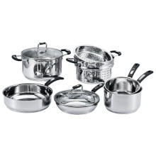 12 Pieces Stainless Steel Cookware Set with Steamer